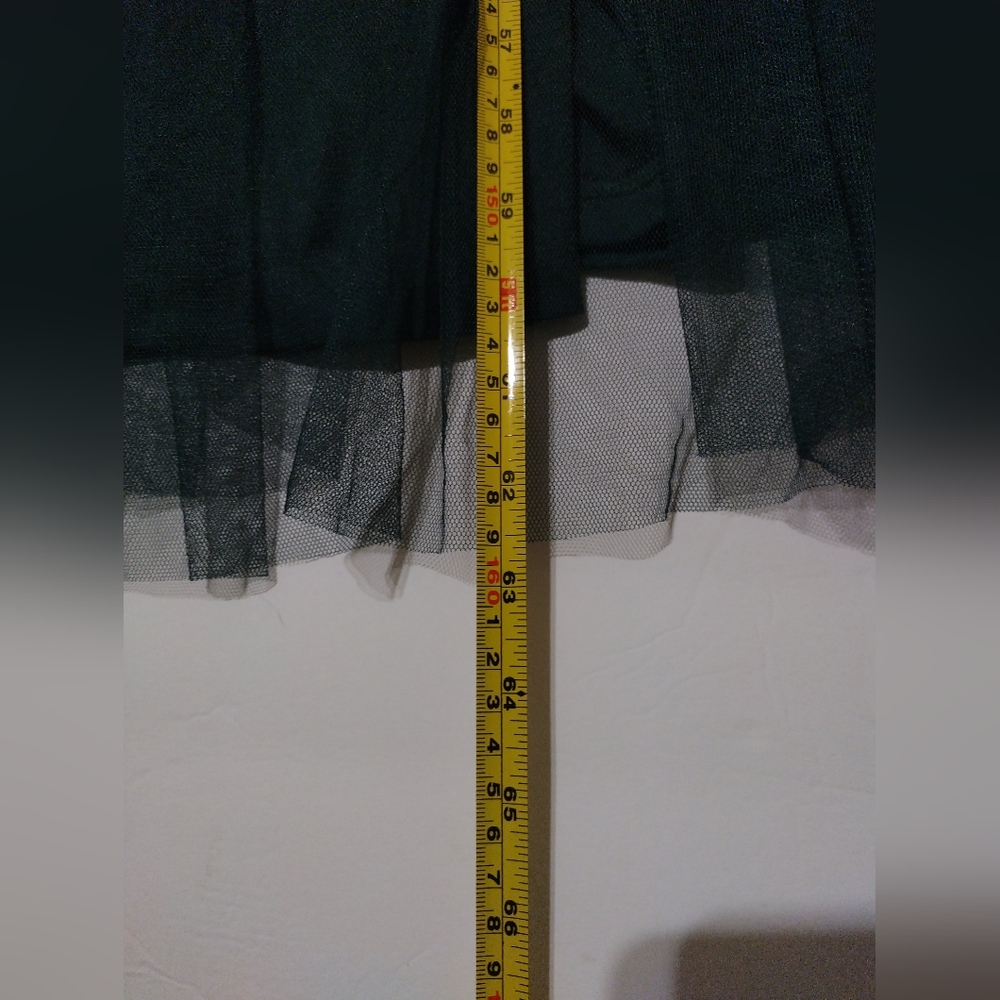 Lulu's Emerald Green Gauzy dress with adjustable straps Sz xxs Prom/ homecoming - Picture 6 of 9